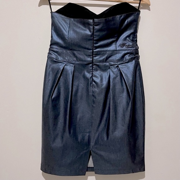 NWT - Fornarina Cleo Dress - Coated Denim Mini Dress - L best fits M/L 8-10 US - Picture 2 of 9